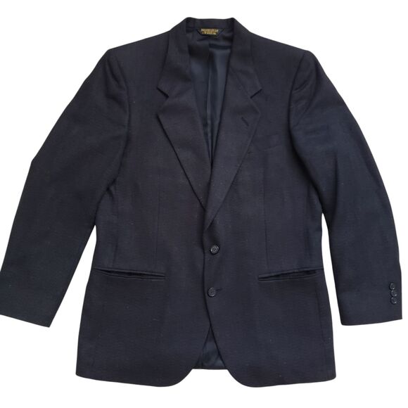 Vintage Nino Cerruti Rue Royal Wool Blazer Jacket Mens 42 Black Sport Coat - Picture 2 of 12